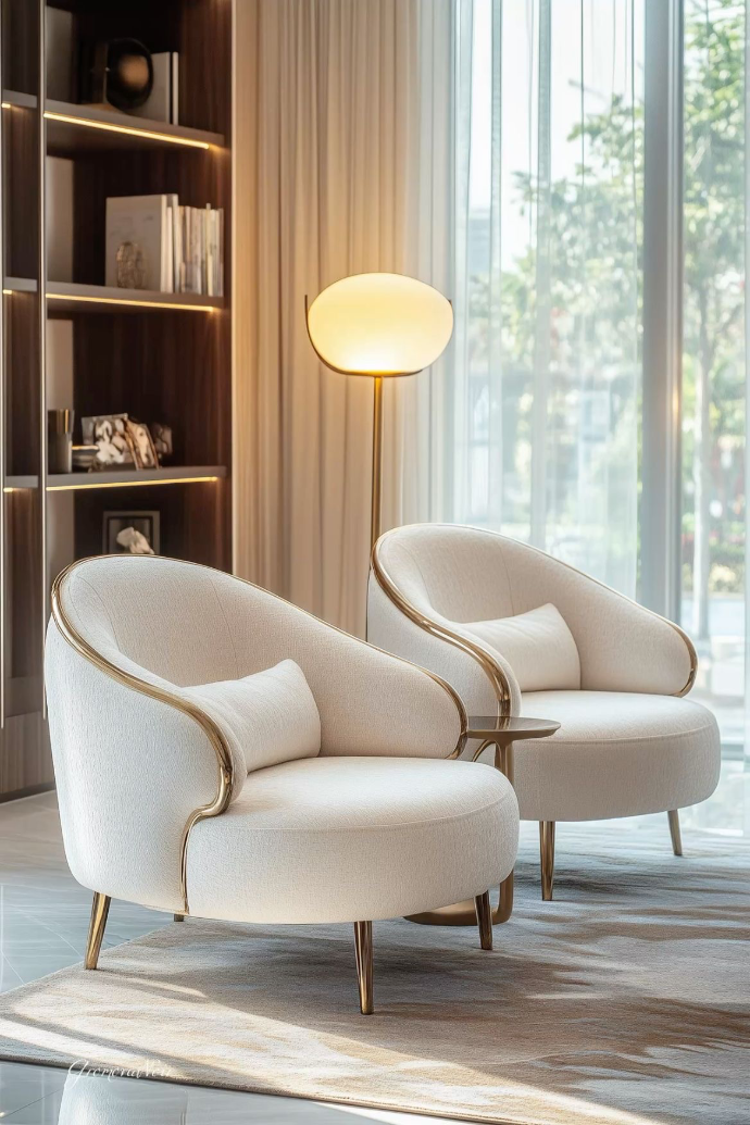 Classic upholstered armchair for home decor