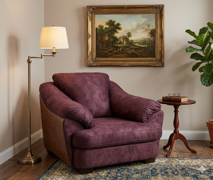 Luxury velvet single sofa chair for living room