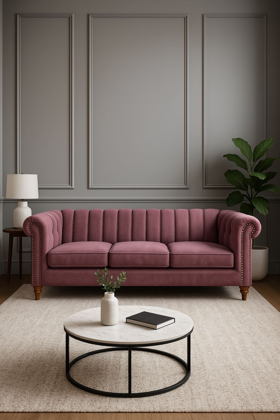 Modern maroon leather sofa customization